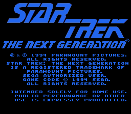 Star Trek - The Next Generation - Echoes from the Past Title Screen